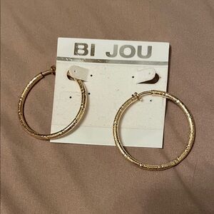 Textured Gold Hoop Earrings